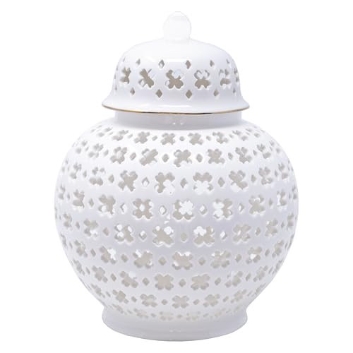 Lilly Pulitzer Ginger Jar with Lid, 10" Tall Ceramic White Decor, Lattice Vase/Decorative Jar for Home Decor, White Lattice | Amazon (US)