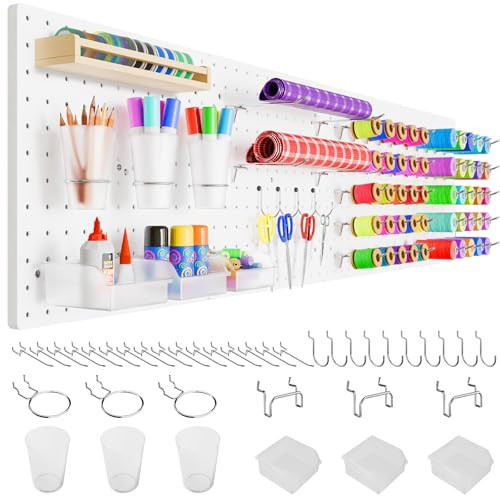 FZK Peg Board,36pcs Pegboard Kit, Includes 4 White Pegboard and Pegboard Accessories,Plastic Pegboard,Pegboard with Hooks,Pegboard Wall Organizer for Office, Craft Room Peg Board Organizer | Amazon (US)