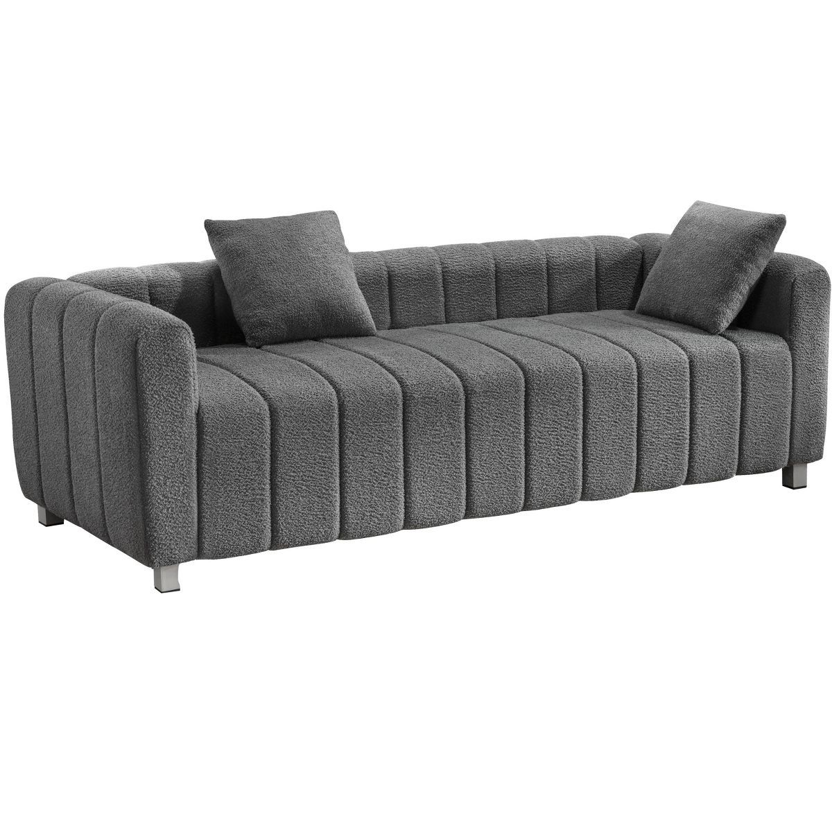 82" Teddy Velvet Upholstered Loveseat Sofa, 2-3 Seat Couch with Striped Decoration-ModernLuxe | Target