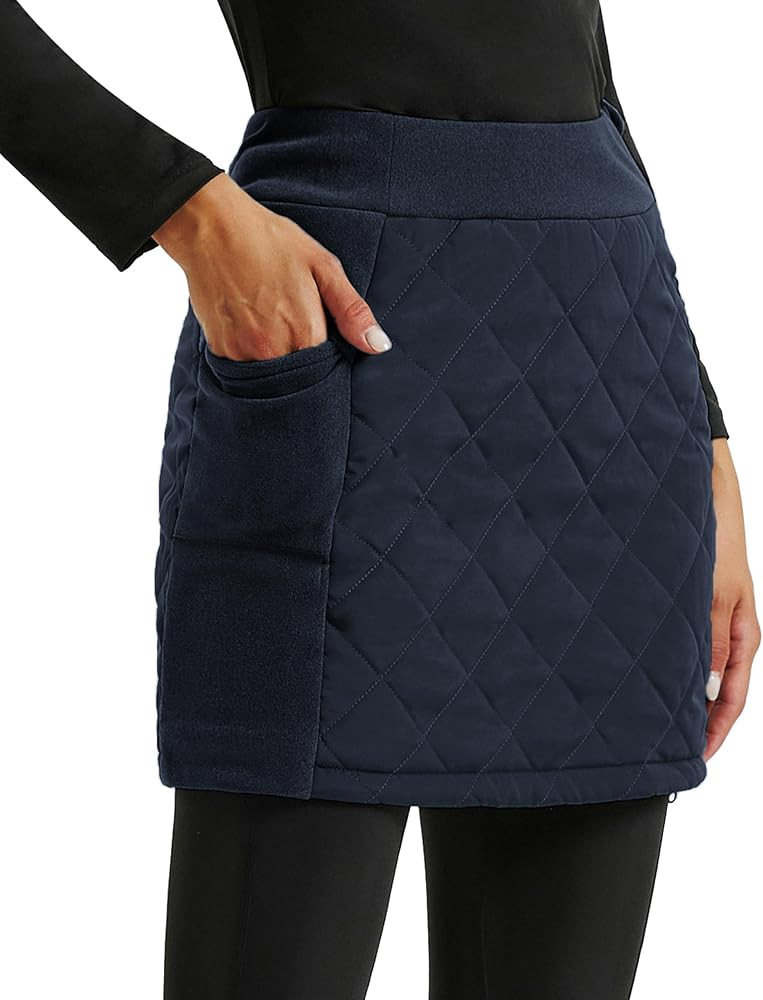 JACK SMITH Women's Puffer Quilted Skirt Insulated Warm Snow Skorts for Hiking Running Golf Zippin... | Amazon (US)