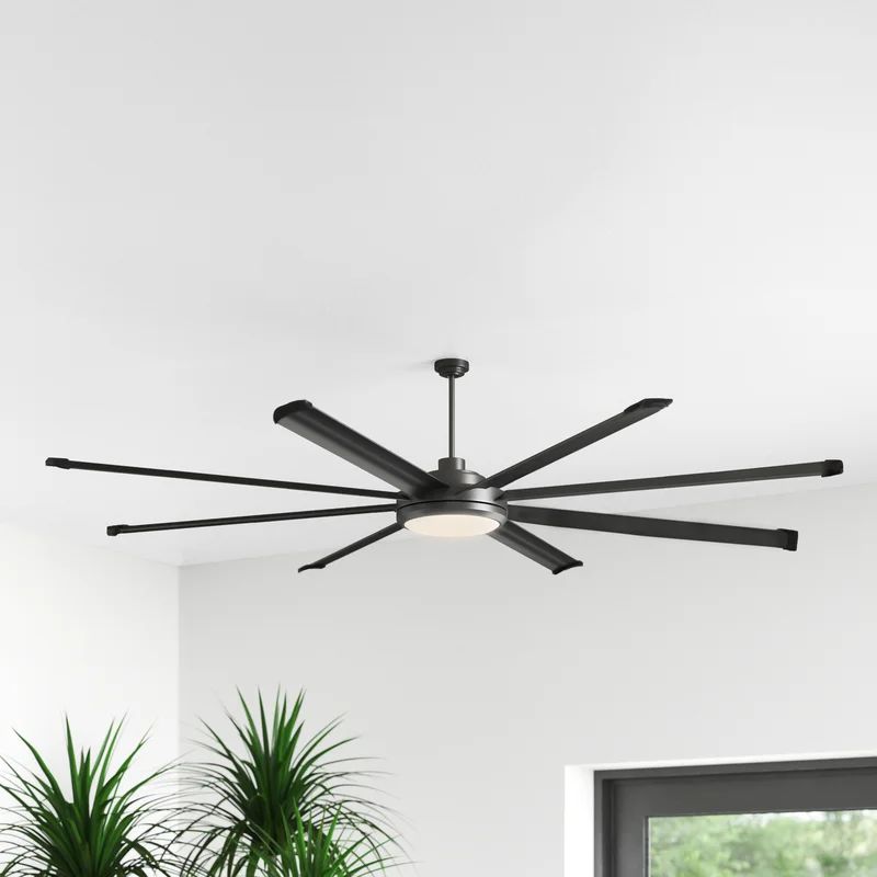 60'' Harrigan 8 - Blade LED Windmill Ceiling Fan with Remote Control and Light Kit Included | Wayfair North America