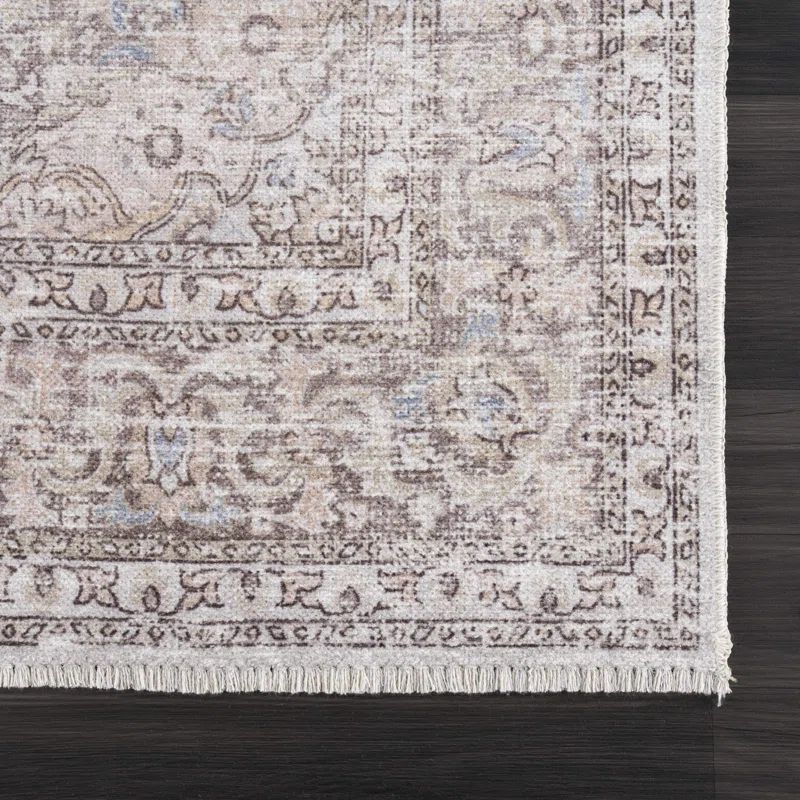 Jaelyne Performance Beige/Gray Machine Washable Rug | Wayfair North America