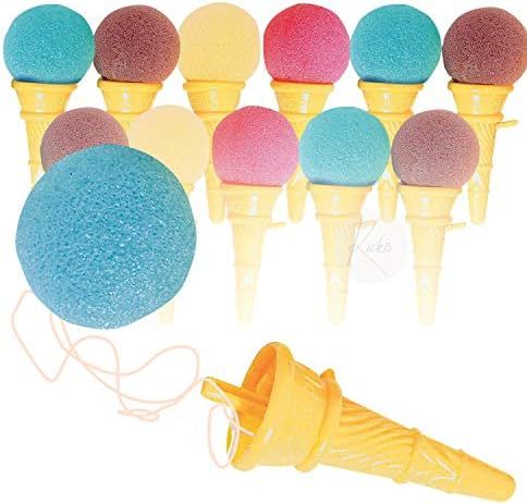 Kicko Mini Ice Cream Shooters - Pack of 12-3.5 Inches Assorted Colors Balls, Brown, Pink and Blue... | Amazon (US)