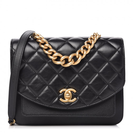 CHANEL

Calfskin Caviar Quilted Chain Handle Flap Black | Fashionphile