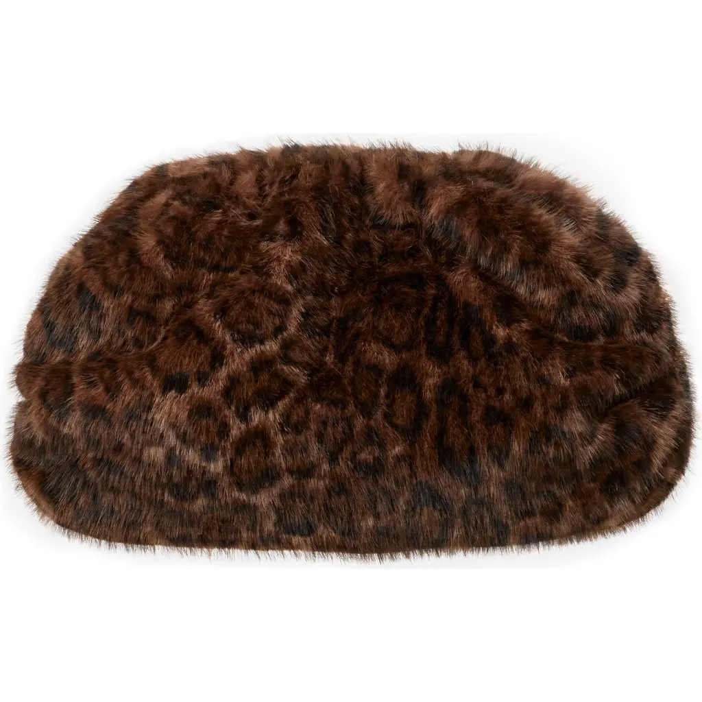 Naked Wardrobe Leopard Faux Fur Clutch in Dark Leopard at Nordstrom | Nordstrom