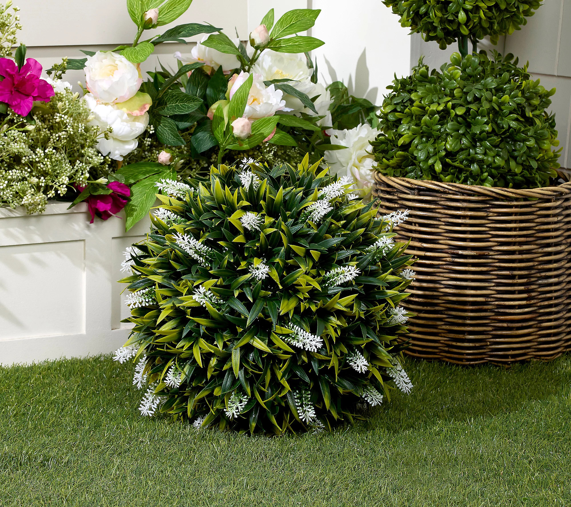 Wicker Park 15"" Indoor/Outdoor Faux Floral Spring Sphere | QVC