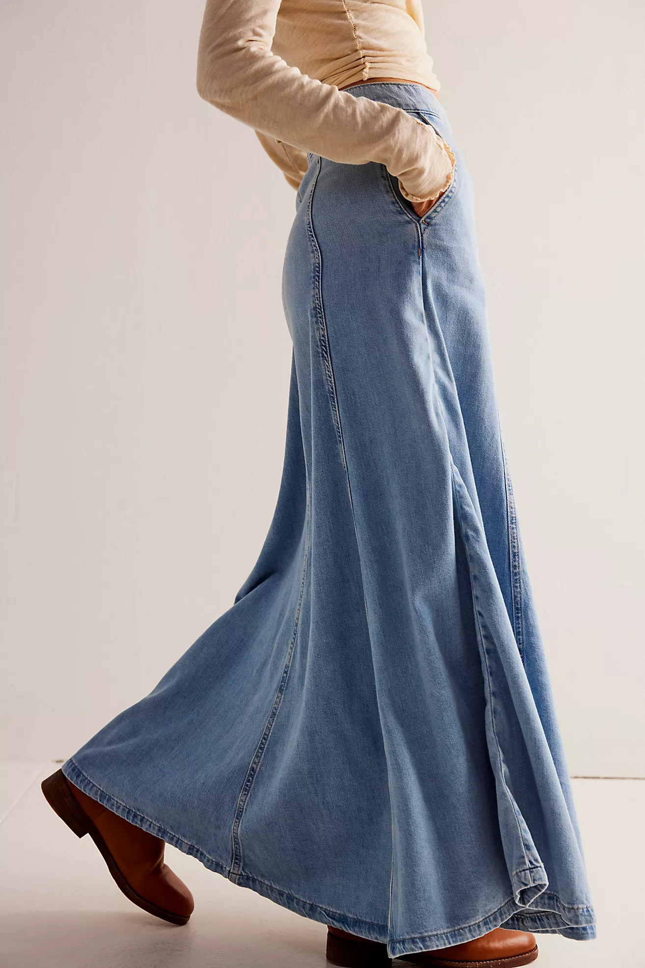 We The Free Catch The Sun Denim Maxi Skirt | Free People (Global - UK&FR Excluded)
