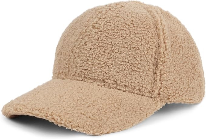 Winter Faux Fur Fuzzy Baseball Cap Warm Shearling Fleece Lined Adjustable Ball Cap for Women Men | Amazon (US)