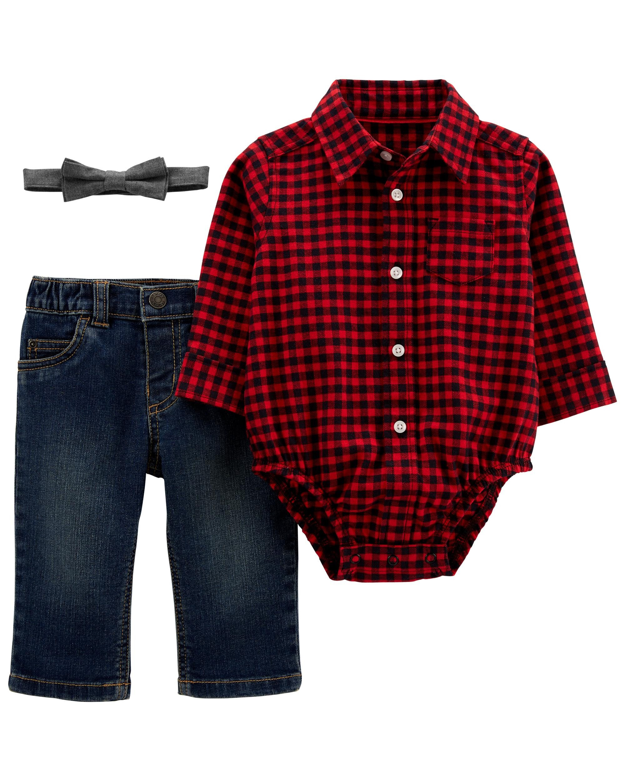 3-Piece Plaid Dress-Me-Up Set | Carter's