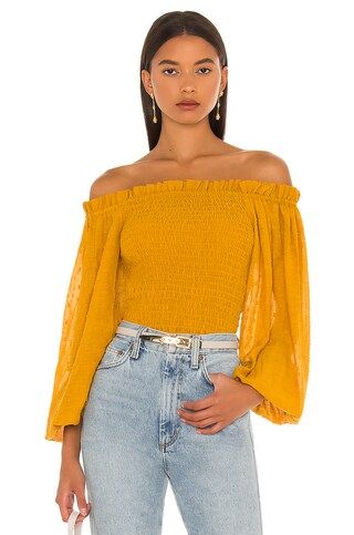 Tularosa Phinea Top in Mustard from Revolve.com | Revolve Clothing (Global)