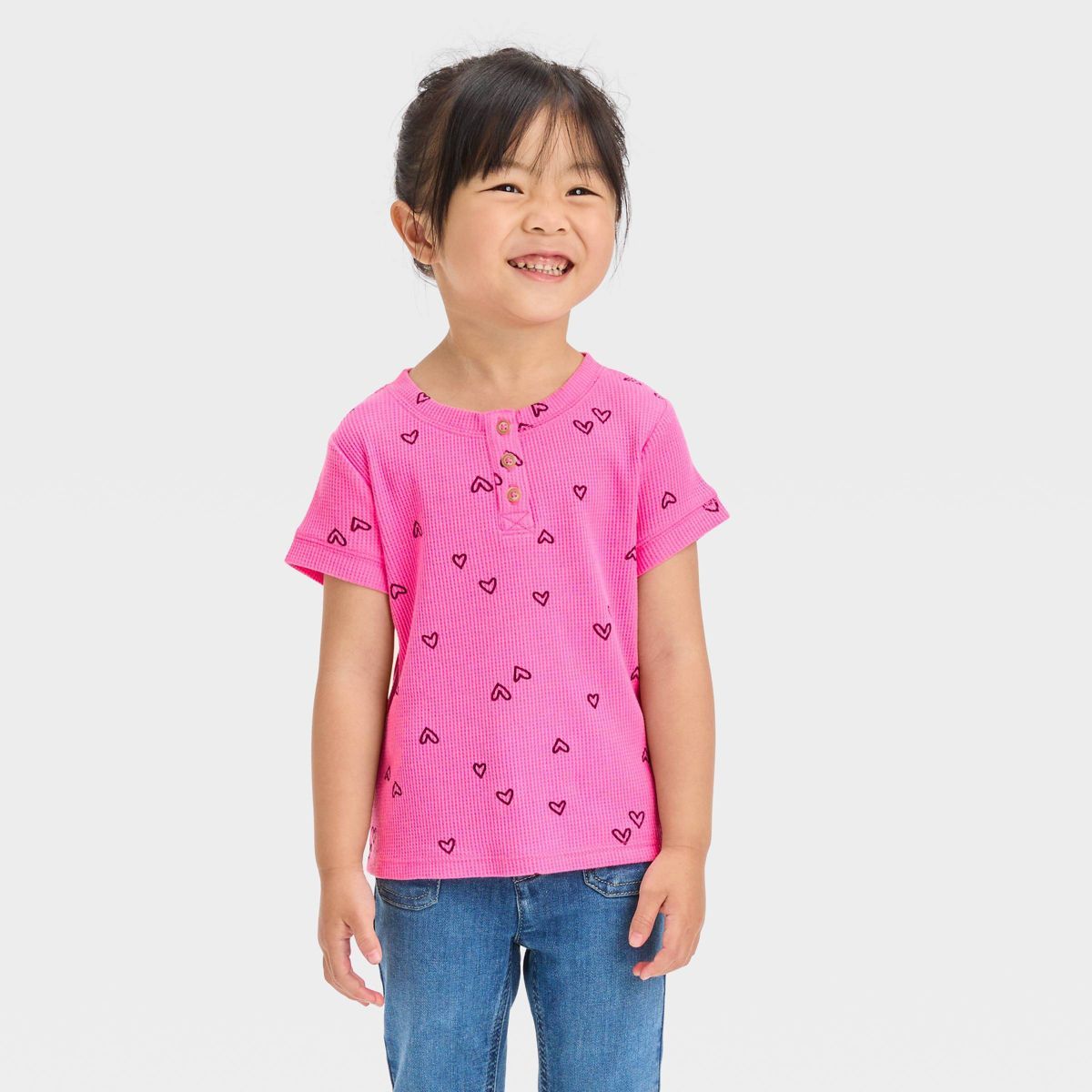 Toddler Girls' Hearts Shirt - Cat & Jack™ Pink | Target