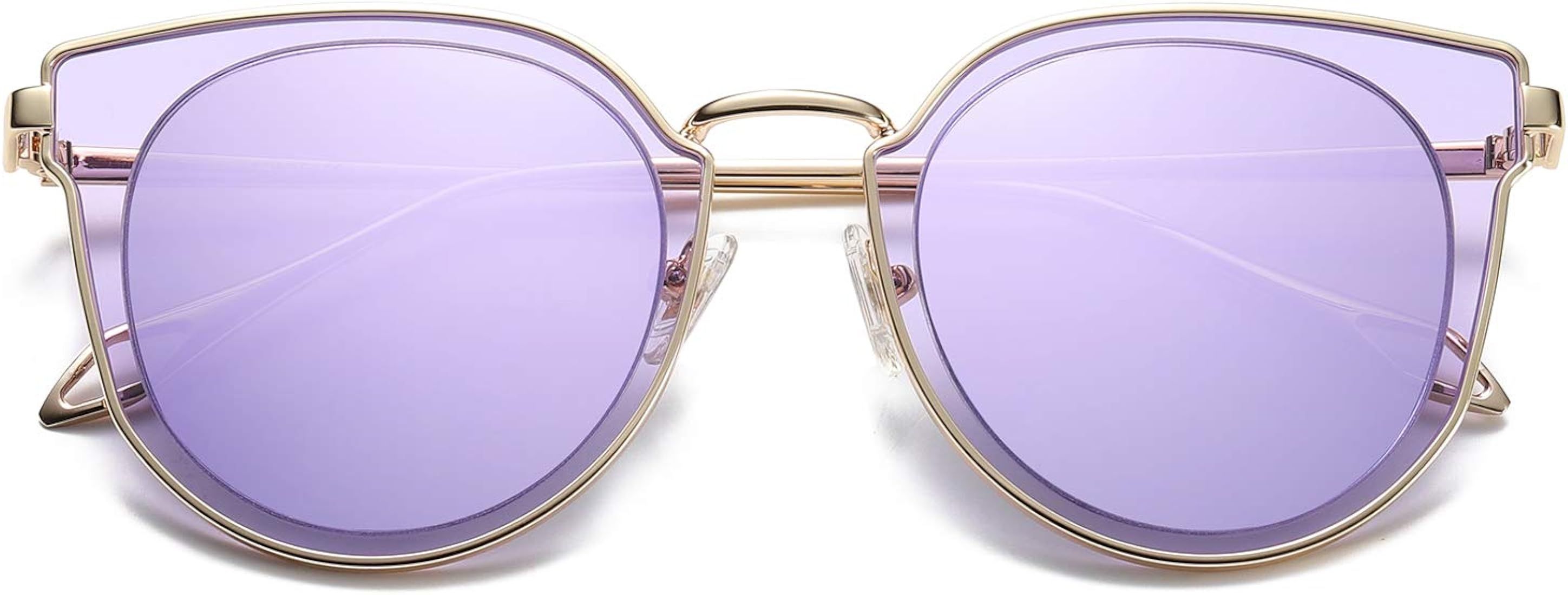 SOJOS Round Polarized Sunglasses Womens Mens Trendy Mirrored Lens SJ1057 | Amazon (US)
