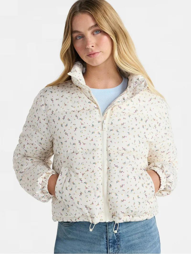 No Boundaries Puffer Jacket, Women's | Walmart (US)