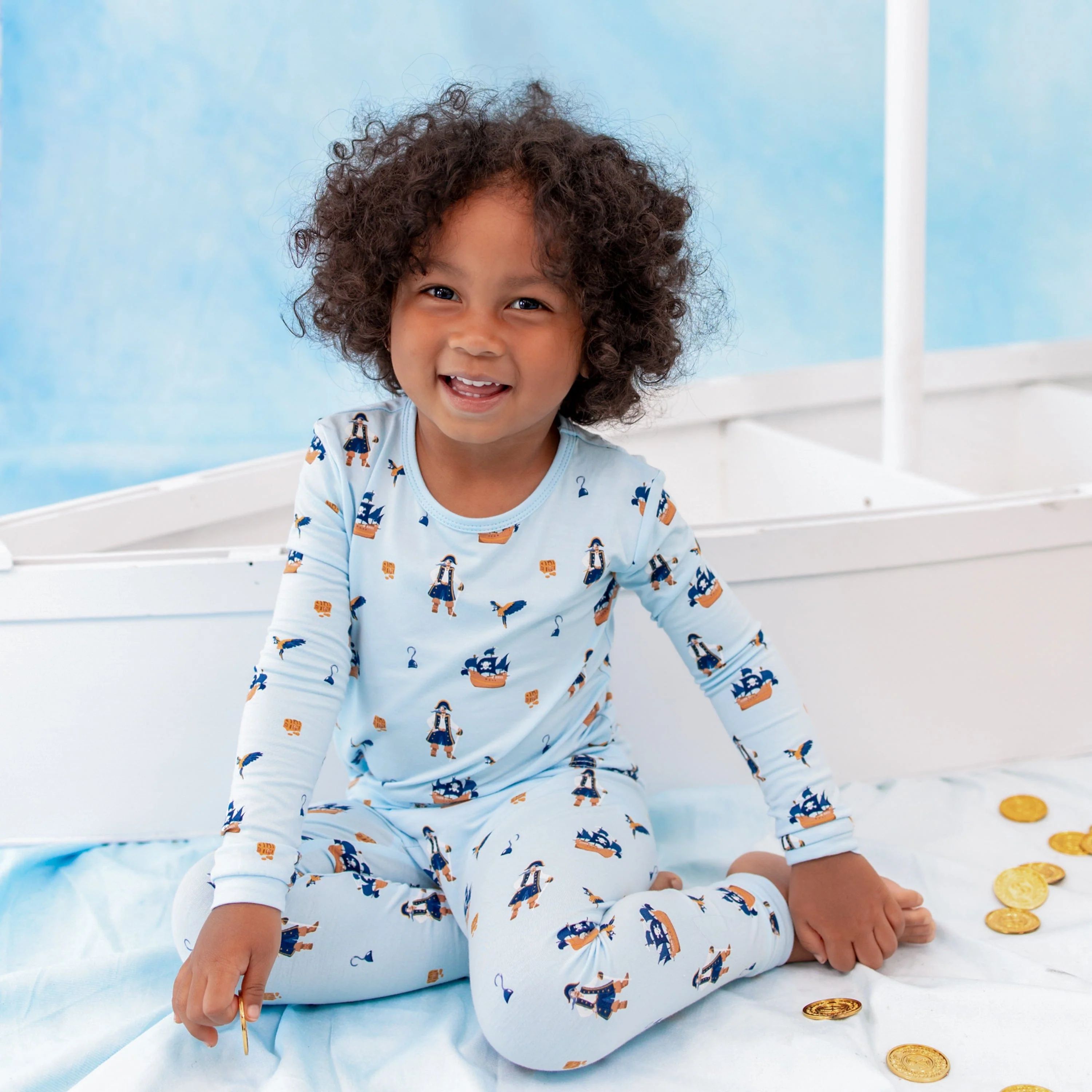 Long Sleeve Pajamas in Pirate | Kyte BABY