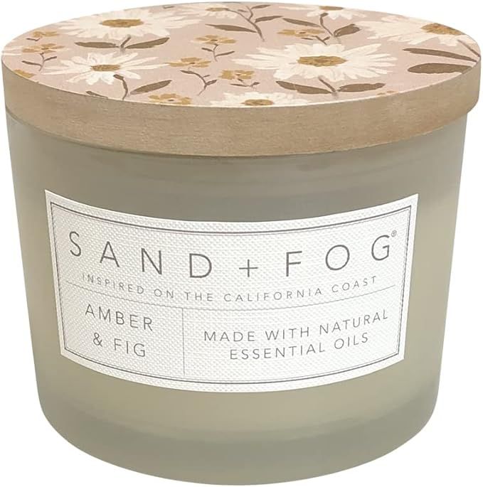 Sand + Fog Scented Candle - Amber Fig – Additional Scents and Sizes – 100% Cotton Lead-Free W... | Amazon (US)