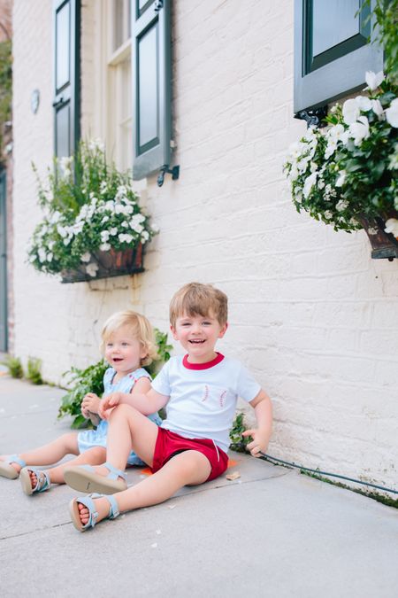 Taking our spring wardrobes out for a spin in the most adorable styles from Shrimp & Grits Kids new Americana Collection #shrimpandgritskids #sgk #ad 