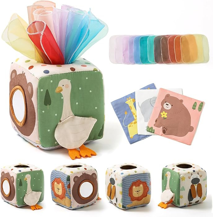 Youuys Baby Tissue Box Toy for Babies 6-12 Months, Montessori Sensory Toys for 1 Year Old Boy, In... | Amazon (US)