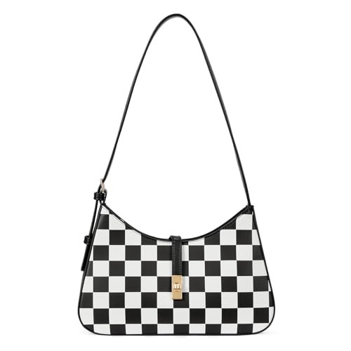 CLUCI Checkered Purses for Women, Shoulder Bag, Handbag Hobo Bags Vegan Leather Crossbody Purse with Adjustable Strap | Amazon (US)