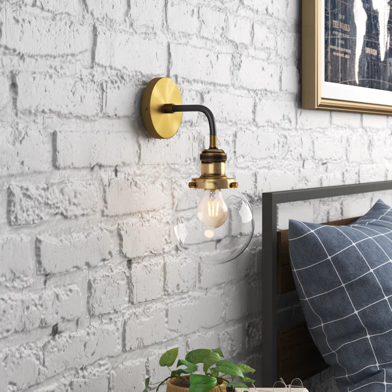 Johanna 1 - Light Dimmable Brass Armed Sconce | Wayfair North America