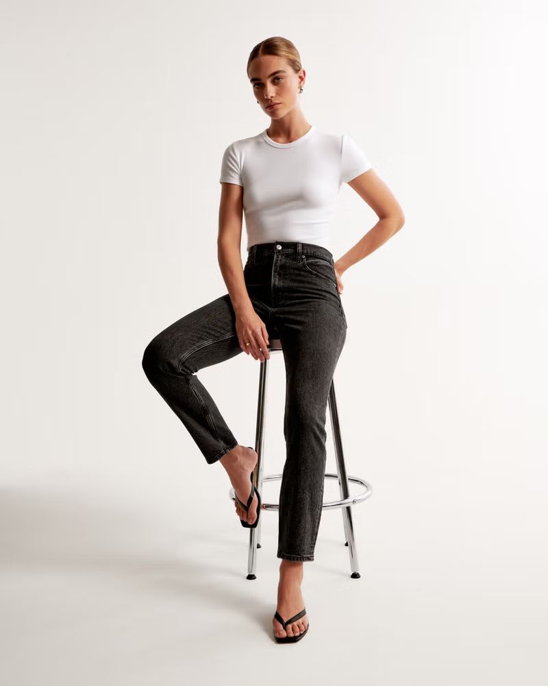 Women's High Rise Mom Jean | Women's Bottoms | Abercrombie.com | Abercrombie & Fitch (US)