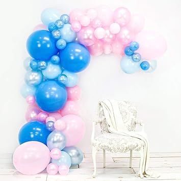 Genuine JUNIBEL Balloon Arch & Garland Kit | Blue & Pink Pearl & Latex Balloons | Glue Dots & Dec... | Amazon (CA)