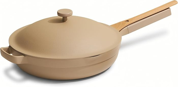 Patented 10-in-1 ceramic frying pan with lid & spatula; toxin-free nonstick, induction compatible... | Amazon (US)