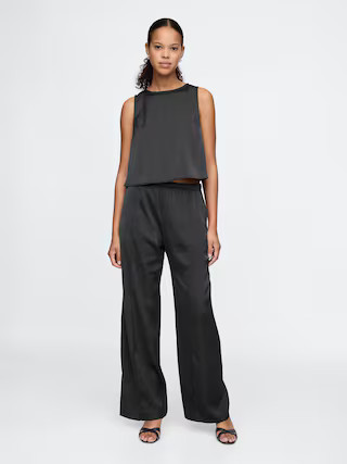 Mid Rise Recycled Satin Seamed Pants | Gap (US)