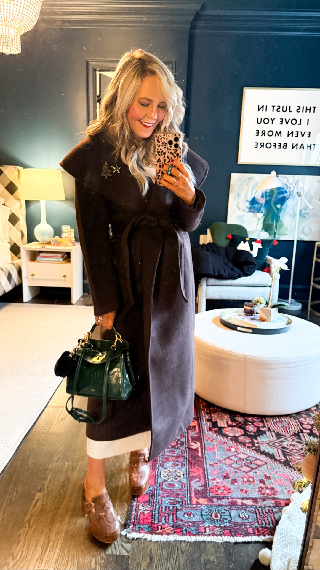 classic in chocolate!! wearing XXS in my cozy coat that’s just $126/40% off • wearing XS in wrap skirt and sweater tee!! 

#LTKHoliday #LTKSaleAlert #LTKOver40