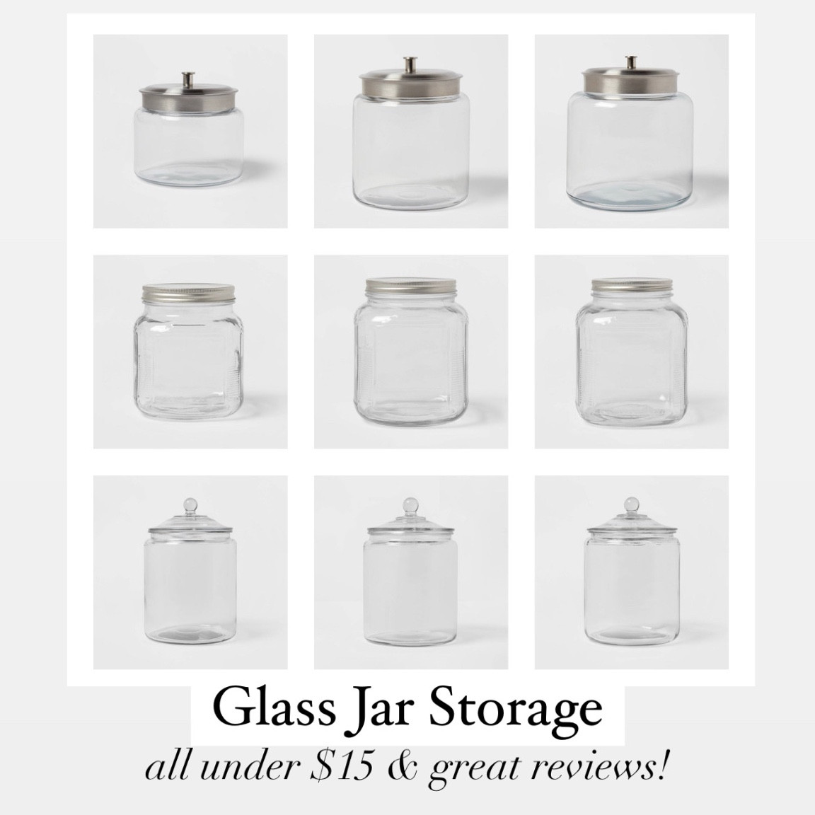 Glass jars, glass storage, laundry room storage, kitchen pantry storage, organization tips 

#LTKhome #LTKunder50
