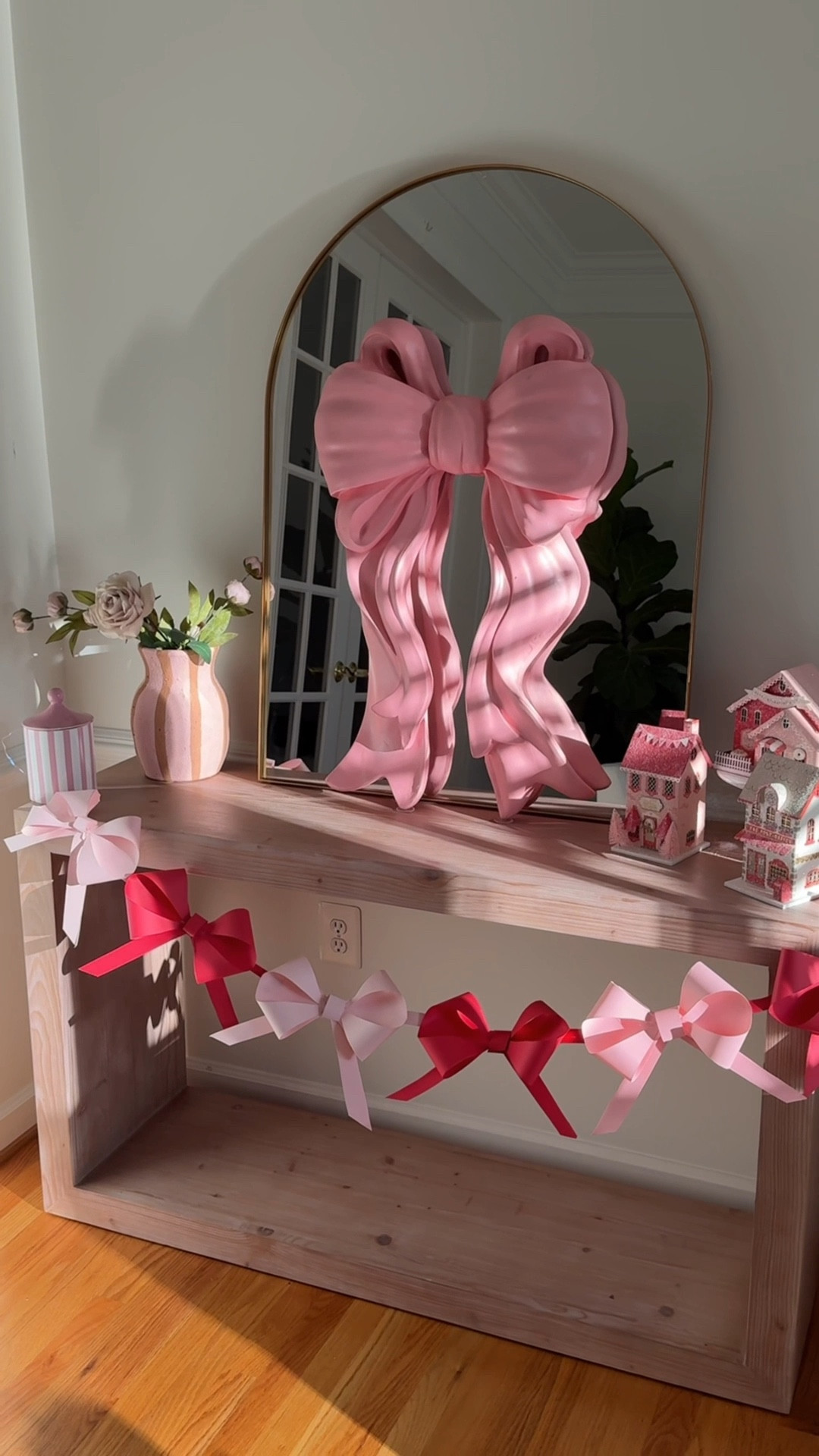 🎀DIY Paper Bow Garland🎀
.
Paper bows are so much easier to DIY than actual ribbon bows (for me)! This took my under 10 minutes and I absolutely love the way it turned out! Can’t wait to make more 🎀 

#LTKSeasonal #LTKdayinmylife #LTKmomlife