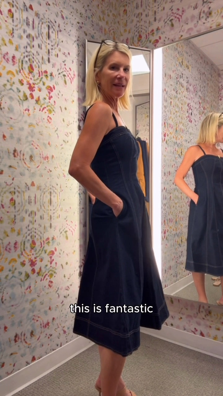 This Steve Madden denim midi dress is giving designer style without the designer price tag. I’m wearing the XS, it’s fitted through the bodice, has a flattering seam detail, adjustable spaghetti straps, and pockets. Such a chic piece for under $100.

👩‍💻 LTK PRO TIPS
❤️ Heart = Support my posts ;-)
🔖 Save = Get sale & restock alerts for the things you love!
📋 Lists = Keep favorites organized (List ideas: Christmas, Birthdays, and Vacations!)
📲 Share = Send lists and products to a friend (or your daughters like me).
💬 Comment = Ask me anything, and I’ll answer. ;-)

#LTKootd #LTKOver40 #LTKSaleAlert