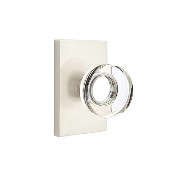 Passage Modern Disc Crystal Knob with Modern Rectangular Rose | Wayfair North America