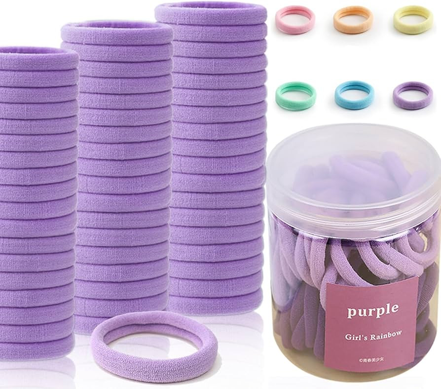 Amazon.com : Seamless 100 Pcs Hair Ties - Ponytail Holders & Accessories, No Damage Thick Hair Ti... | Amazon (US)