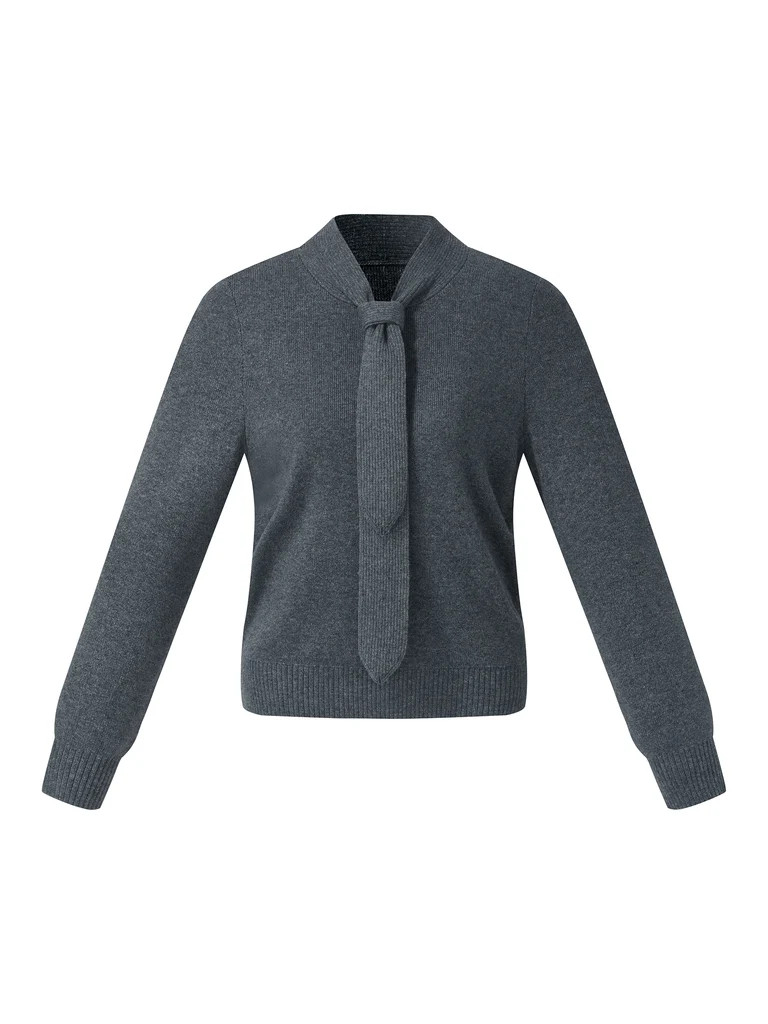Wool Blend Tie Front Women Knit Top | GOELIA