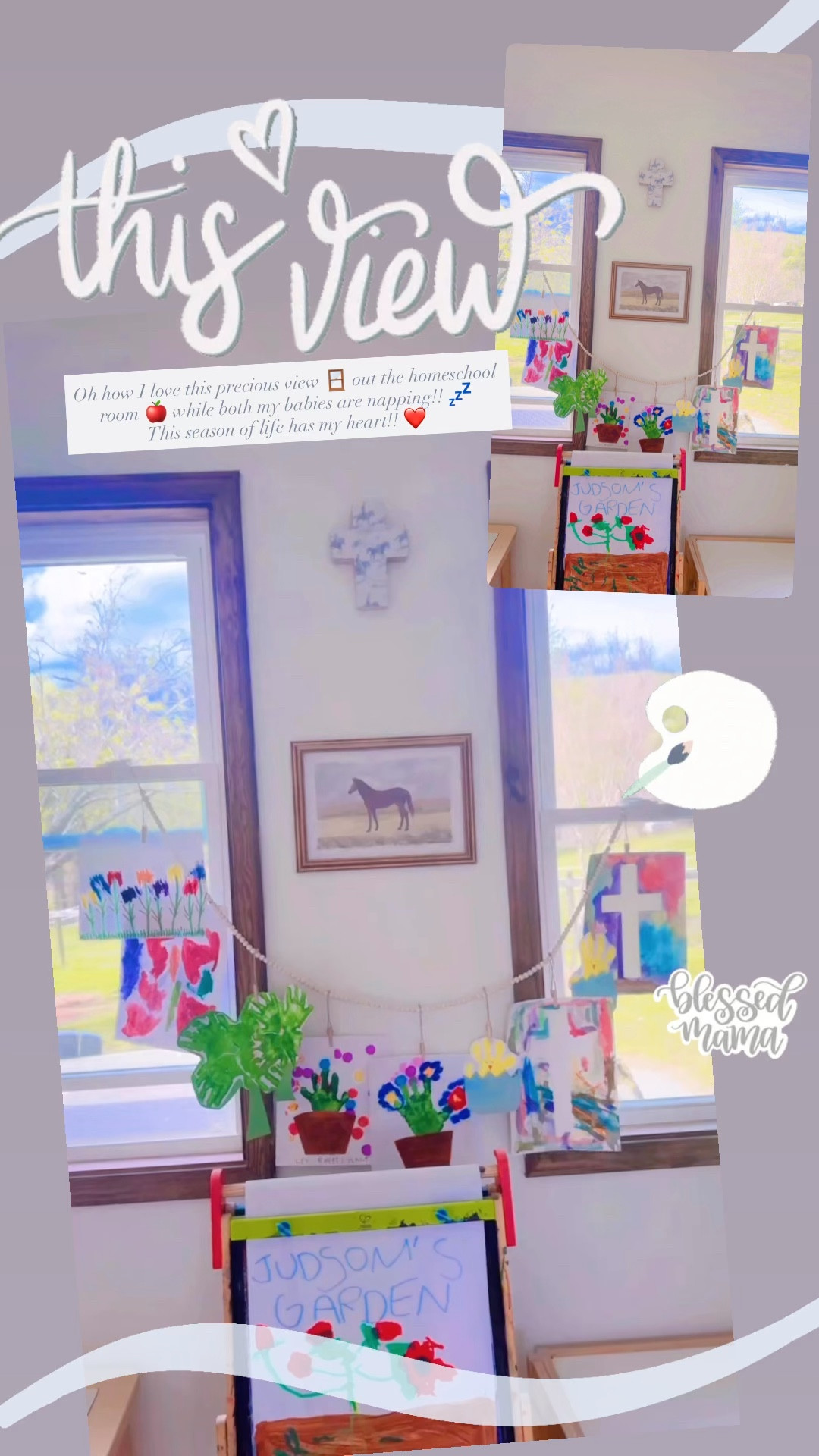 Oh how I love this precious view 🪟 out the homeschool room 🍎 while both my babies are napping!! 💤 
This season of life has my heart!! ❤️ 