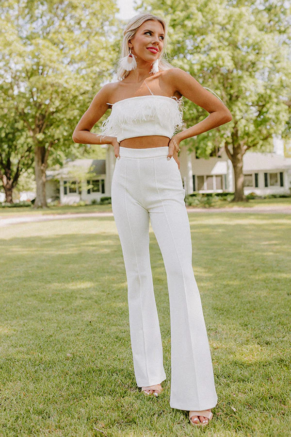 The Rixy High Waist Flare In Cream • Impressions Online Boutique | Impressions Online Boutique
