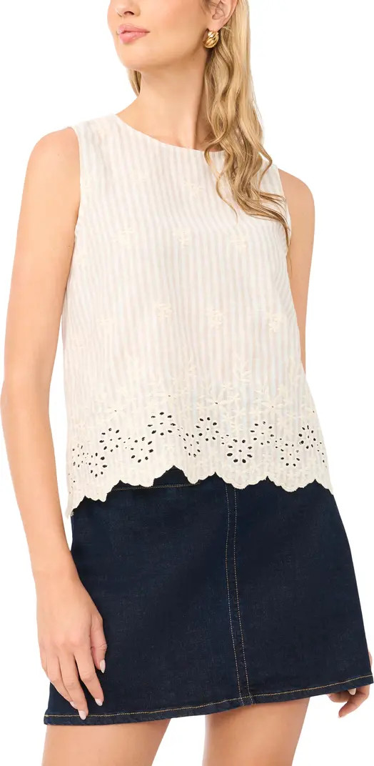 Embroidered Eyelet Sleeveless Top | Nordstrom