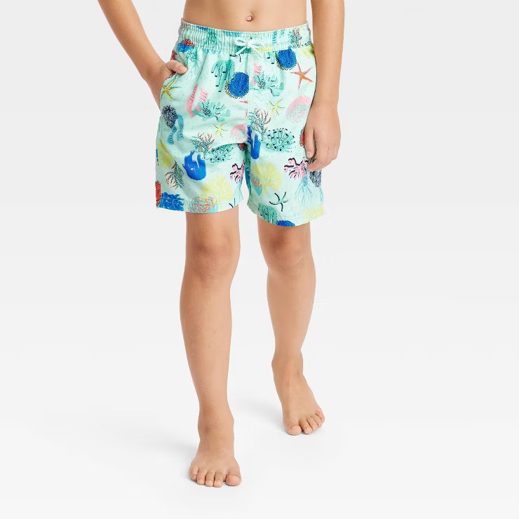 Boys' Sea Life Swim Trunks - Cat & Jack™ Mint Green | Target