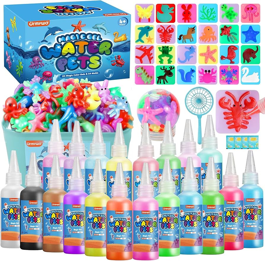 Magic Water Elf Toy Kit, Water Gel Kit Pets, 20 Gels & 24 Molds, Make Your Own Squishies Sensory ... | Amazon (US)