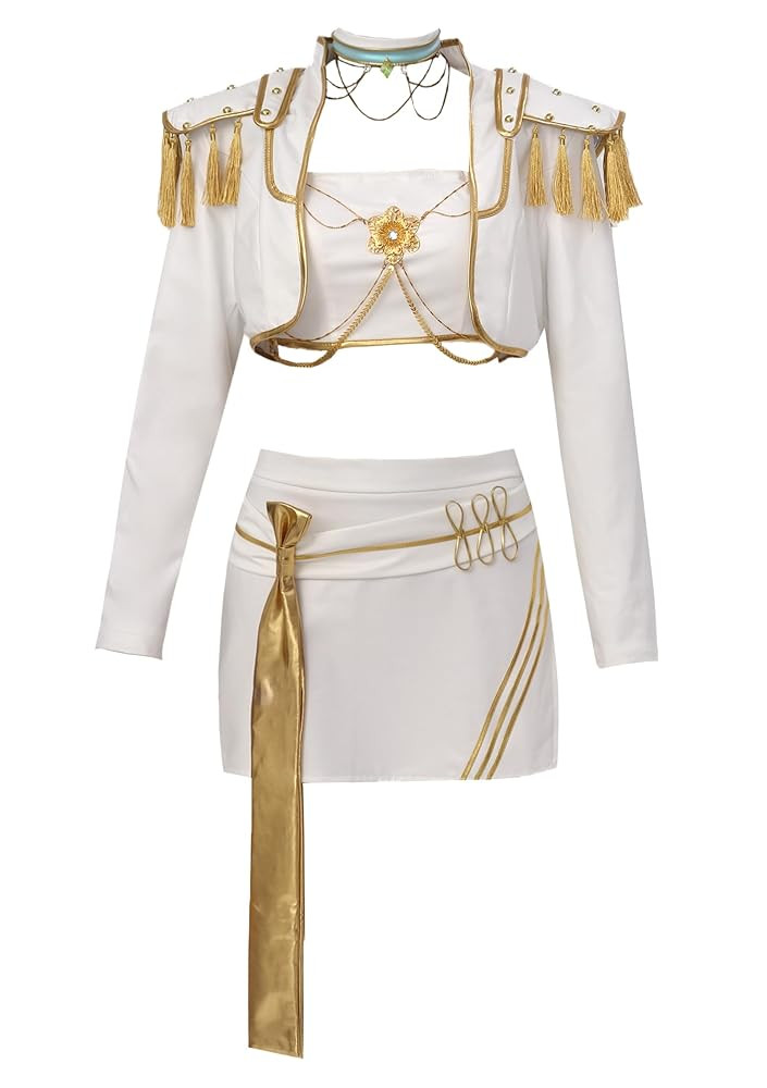C-ZOFEK Kpops Dance Group Anime Cosplay Costume White Golden Performance Outfits Women Halloween ... | Amazon (US)