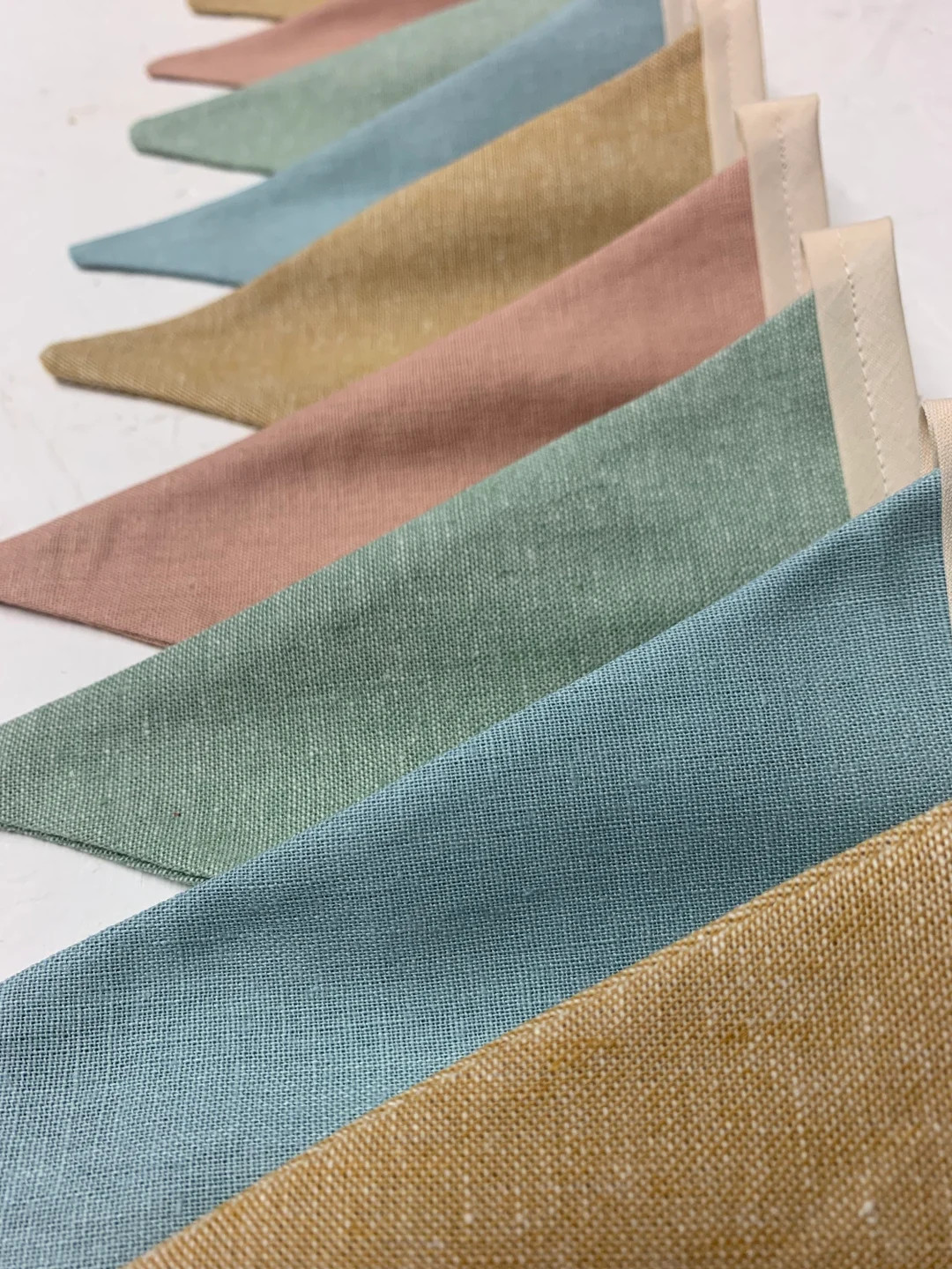 Linen Bunting - Duck Egg, Sage & Mustard - Fabric Bunting - Baby Shower - Nursery Decor - Wall Ha... | Etsy (Global)