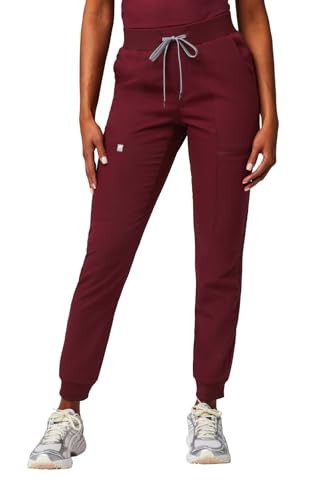 Fabletics Women's Active Scrub Jogger - MotionTech, 4-Way Stretch, Pocket-Packed, Lightweight, Semi-Slim Fit, XS/Regular 28 in | 28, Wine | Amazon (US)