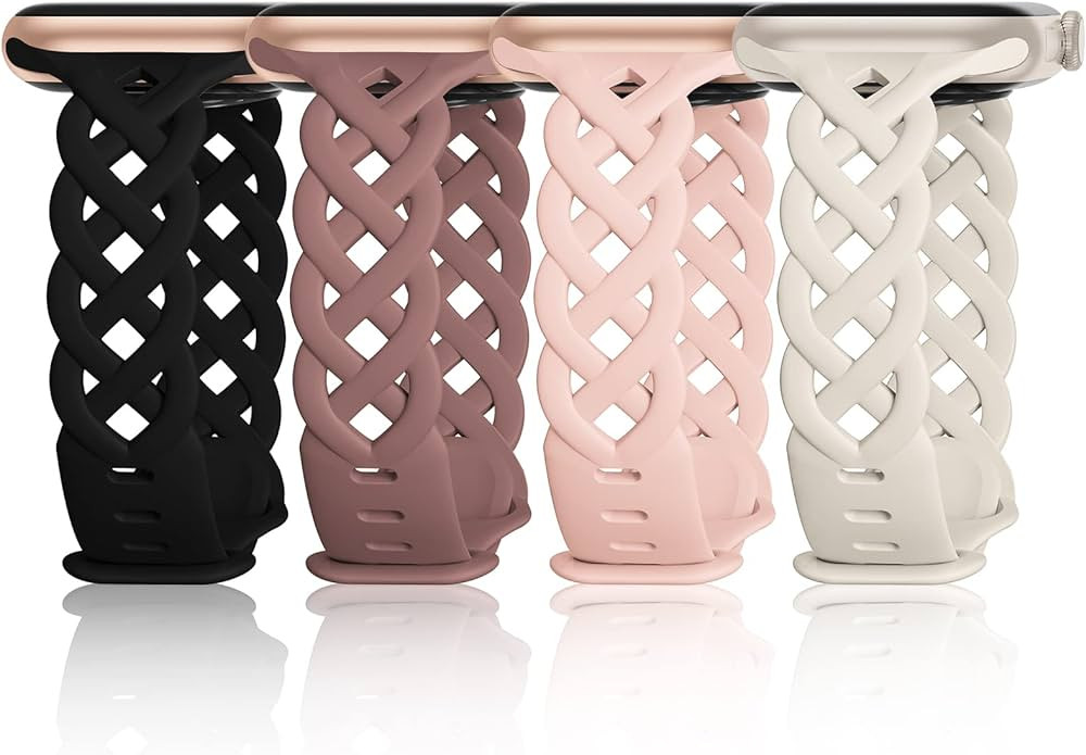 Slim Silicone Bands Compatible with Apple Watch Band 40mm 38mm 41mm 44mm 45mm 46mm 42mm Women Flo... | Amazon (US)
