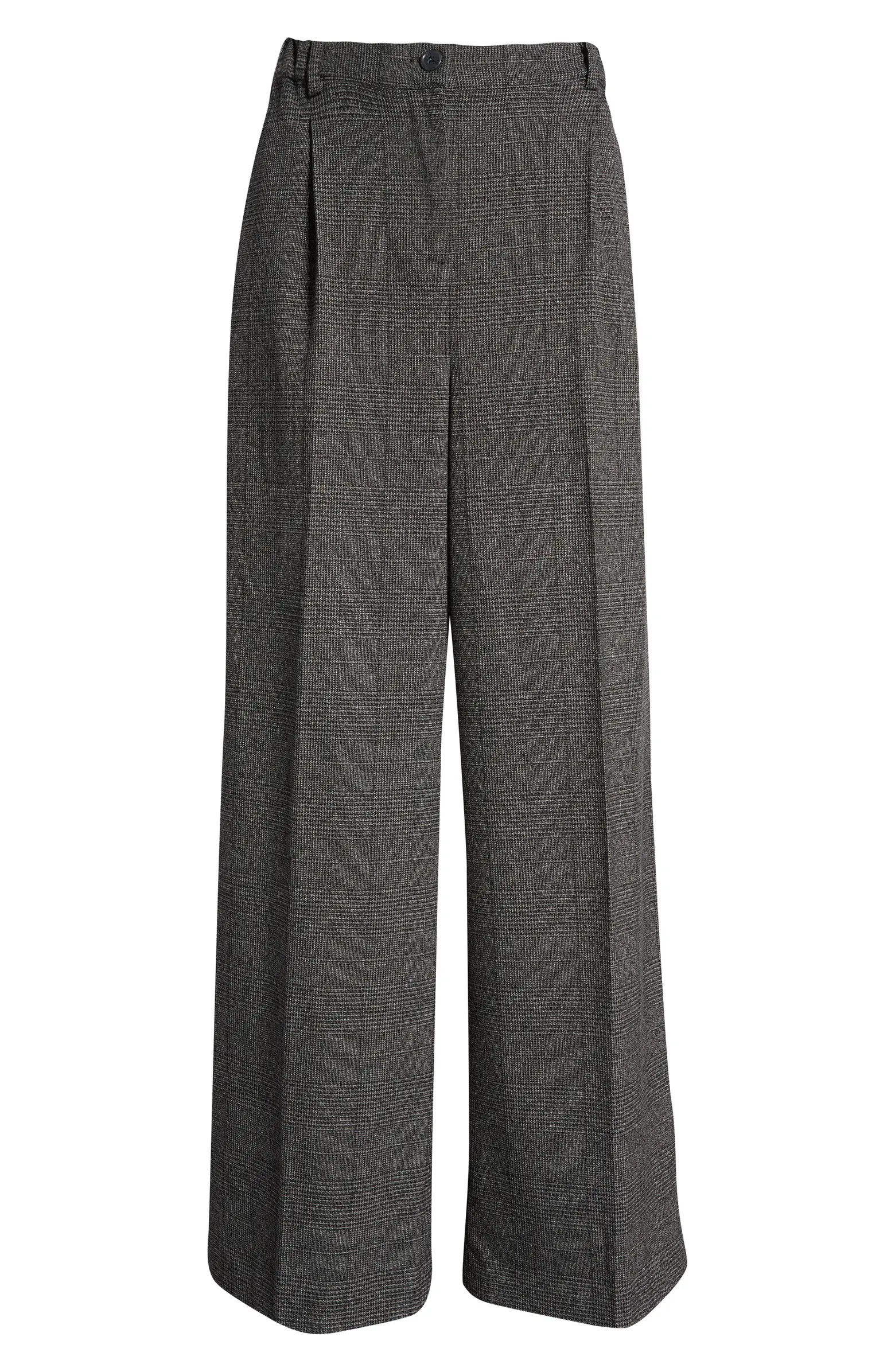 Glen Plaid Wide Leg Trousers | Nordstrom