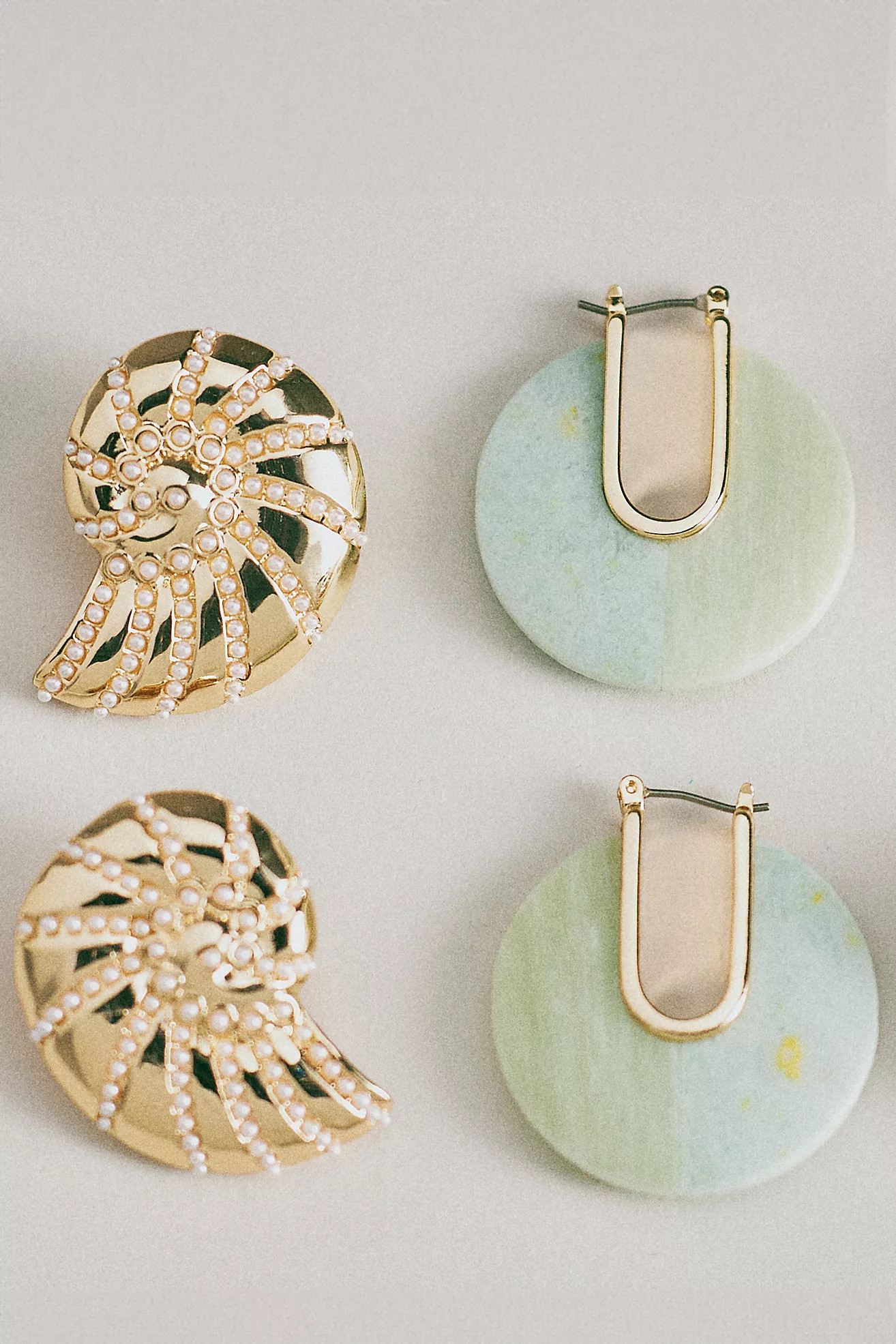 Half & Half Colored Hoop Earrings | Anthropologie (US)