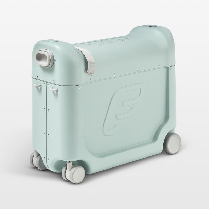 JetKids by Stokke BedBox Green Aurora Ride on Kids Suitcase + Reviews | Crate & Kids | Crate & Barrel