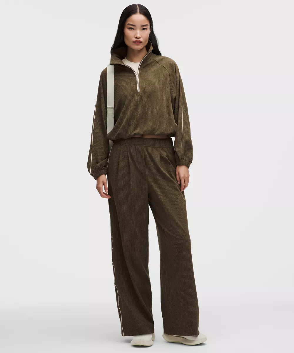 Seersucker WovenAir High-Rise Pleated Pant   Regular | lululemon (AU)