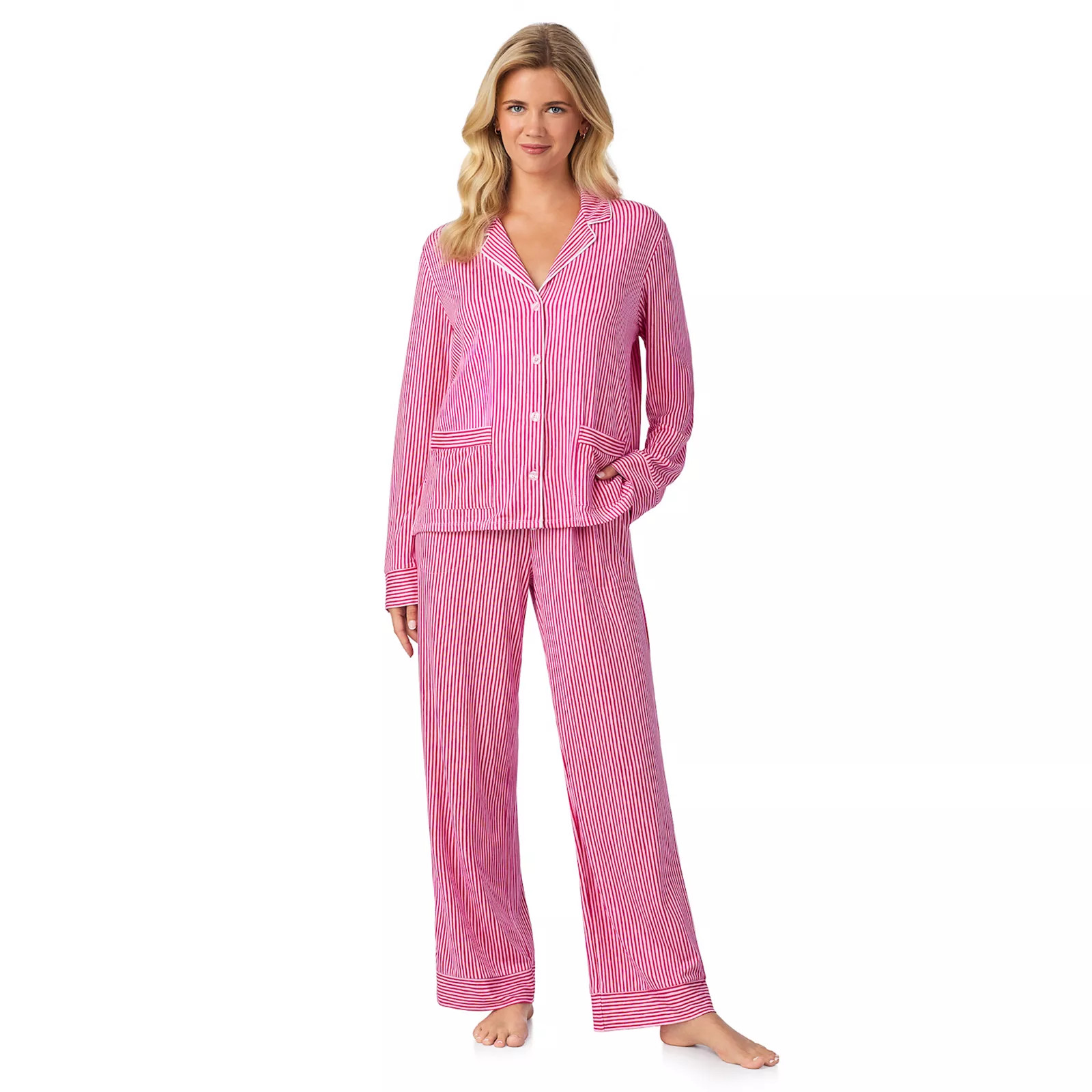 Women's Beauty Sleep Social 2-pc. Cozy Long Sleeve Notch Collar Pajama Top & Pajama Bottoms Set | Kohl's