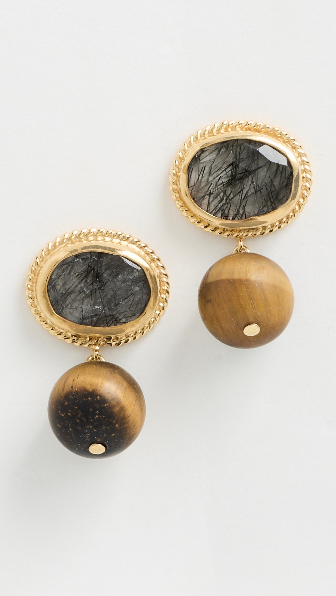 Black Rutilated Quartz Earrings - Black Rutilated Quartz | Shopbop
