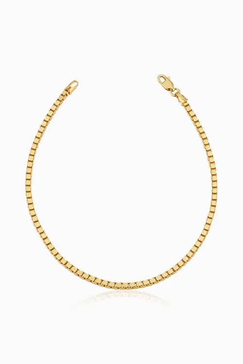 Oradina 14K Gold Bodega Box Bracelet in Yellow Gold at Nordstrom, Size 8 | Nordstrom